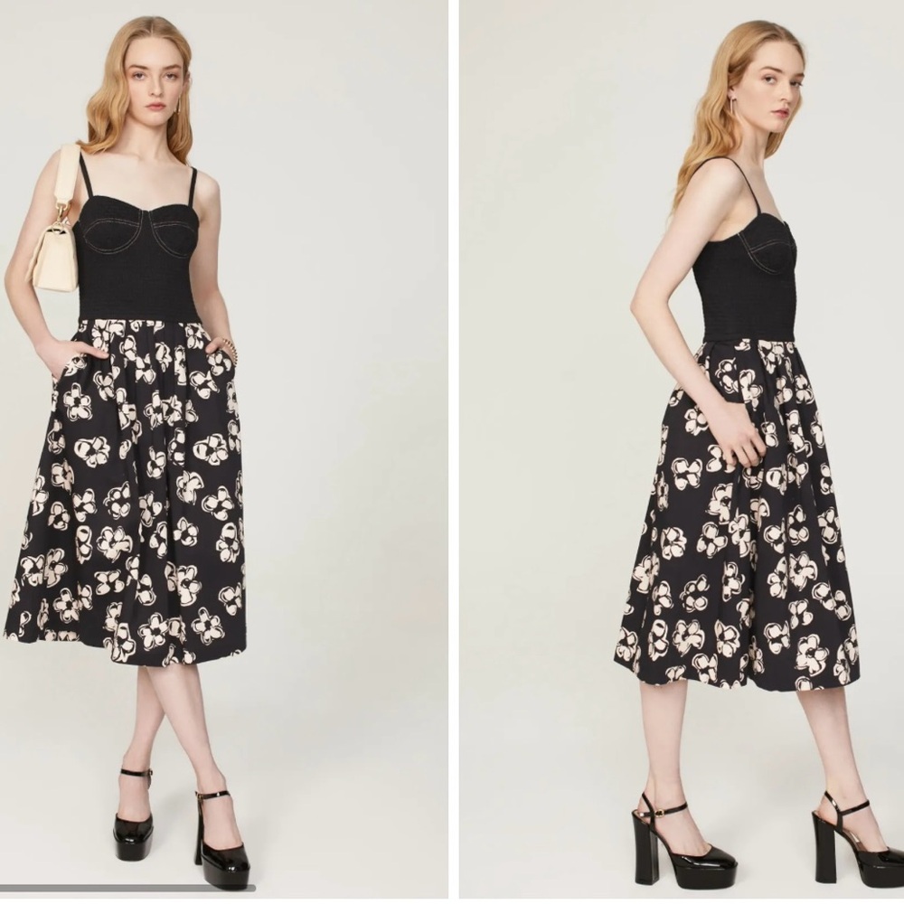 Marina Moscone Bustier Midi Dress